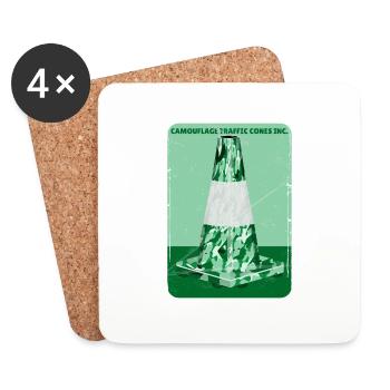 Camouflage green road cone - Coasters (set of 4) - white - Front
