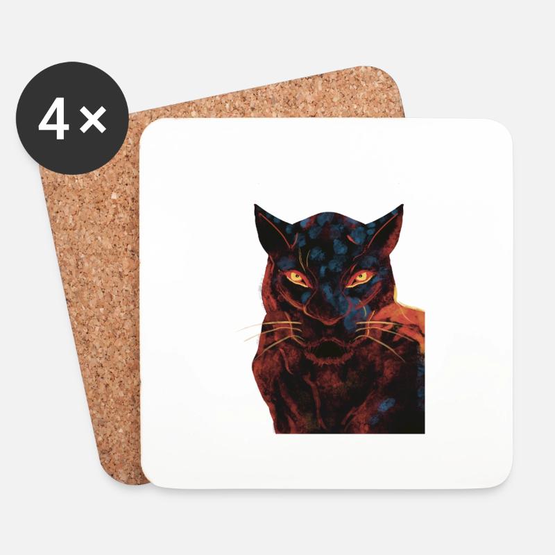 Panther - Untersetzer (4er-Set) - Weiß