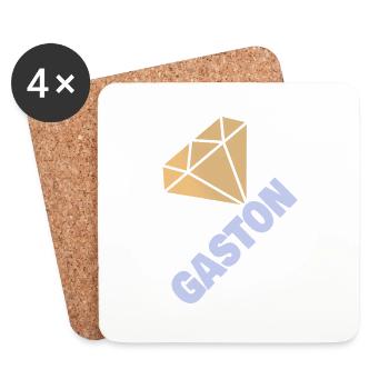 Cadeau pour Gaston - Dessous de verre (lot de 4) - blanc - Devant