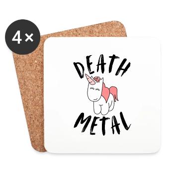Death Metal | Licorne, Conte De Fées, Princesse - Dessous de verre (lot de 4) - blanc - Devant
