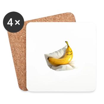 Banane - Untersetzer (4er-Set) - Weiß - Vorne