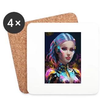 Avatar cyberpunk - Dessous de verre (lot de 4) - blanc - Devant