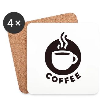 Mug coffee cup - Coasters (set of 4) - white - Front