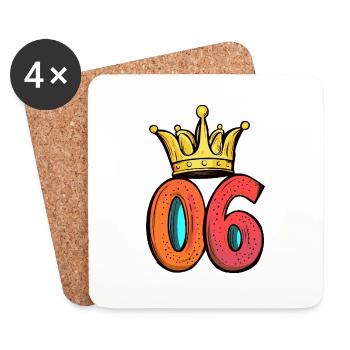 Couronne à 6 chiffres - Dessous de verre (lot de 4) - blanc - Devant