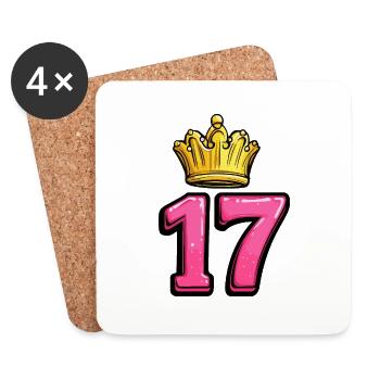 17 Number Krone - Coasters (set of 4) - white - Front