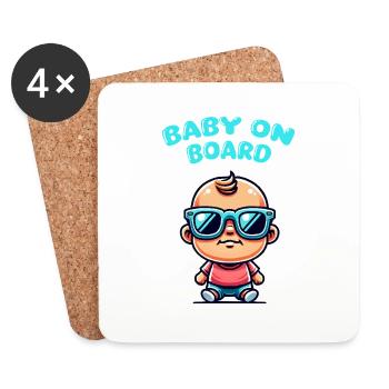 Lunettes de soleil Baby Comic - Dessous de verre (lot de 4) - blanc - Devant