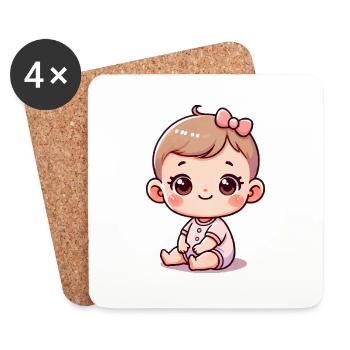 baby girl - Untersetzer (4er-Set) - Weiß - Vorne