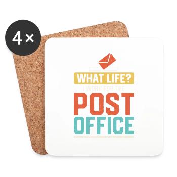 What Life? I Work For The Post Office Mailman Post - Untersetzer (4er-Set) - Weiß - Vorne
