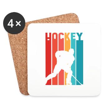 Hockey 2 Tshirts PR t-shirt - Dessous de verre (lot de 4) - blanc - Devant