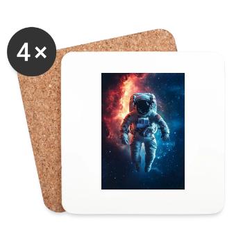 Astronaute 3 - Dessous de verre (lot de 4) - blanc - Devant