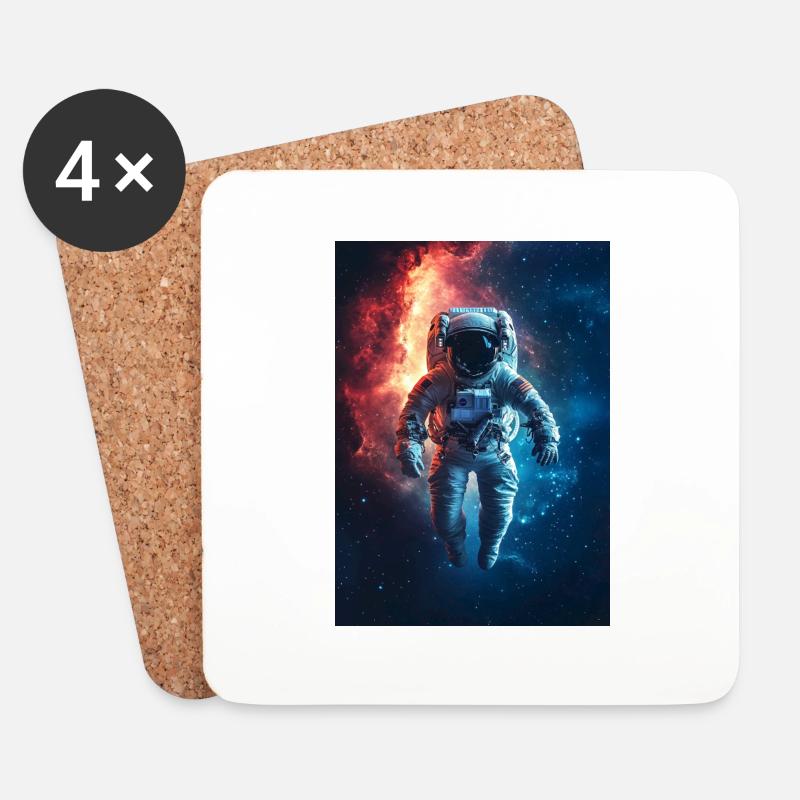 Astronaut 3 - Untersetzer (4er-Set) - Weiß