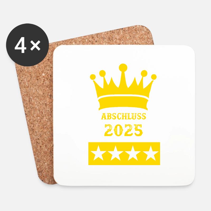 Abschluss 2025 - Untersetzer (4er-Set) - Weiß