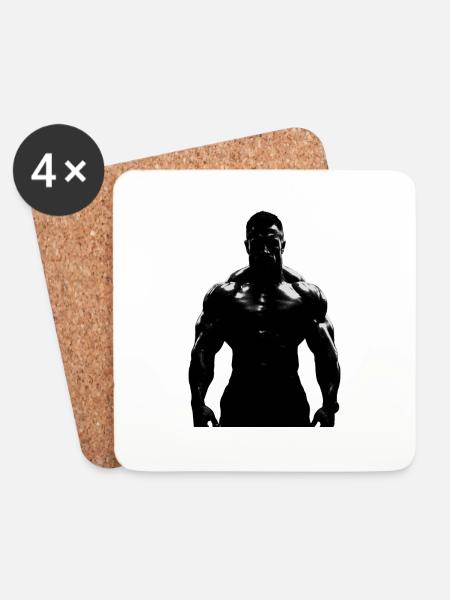 Bodybuilder 1 - Coasters (set of 4) - white
