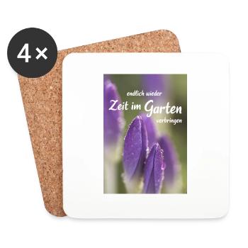 Zeit im Garten Gartensaison Gartenzeit Gärtnern - Untersetzer (4er-Set) - Weiß - Vorne