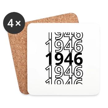 1946 1946 1946 - Coasters (set of 4) - white - Front