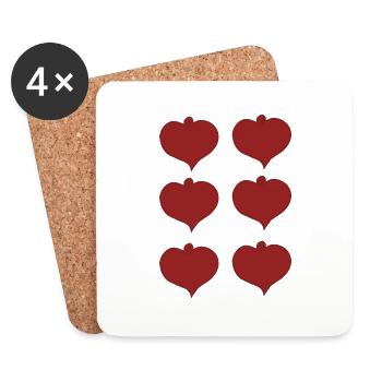 Heart pendant sixfold - Coasters (set of 4) - white - Front