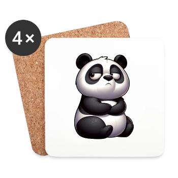 Panda Bulle Stier Lustiger Cartoon Comic - Untersetzer (4er-Set) - Weiß - Vorne