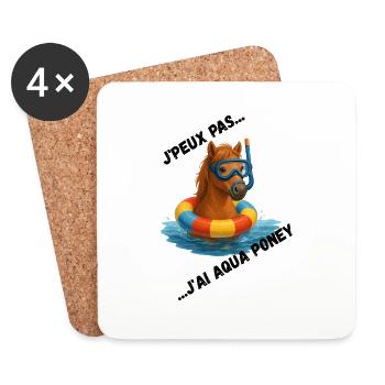 J'peux pas j'ai AquaPoney - Dessous de verre (lot de 4) - blanc - Devant