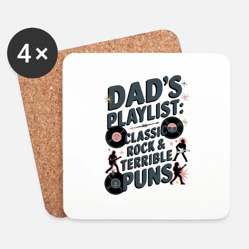 Dad's Playlist - Coasters (set of 4) - white