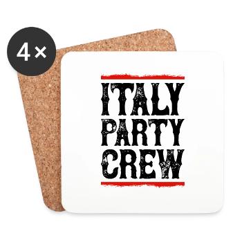 Italien Party Crew - Untersetzer (4er-Set) - Weiß - Vorne
