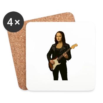 Mona Lisa rockt - Untersetzer (4er-Set) - Weiß - Vorne