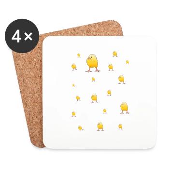 Chick Alarm - Coasters (set of 4) - white - Front