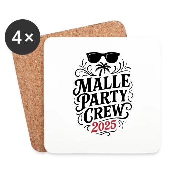 Malle Party Crew 2025 - Coasters (set of 4) - white - Front