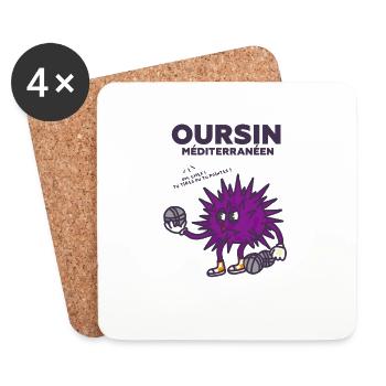 Oursin pétanque méditerranéean - Dessous de verre (lot de 4) - blanc - Devant