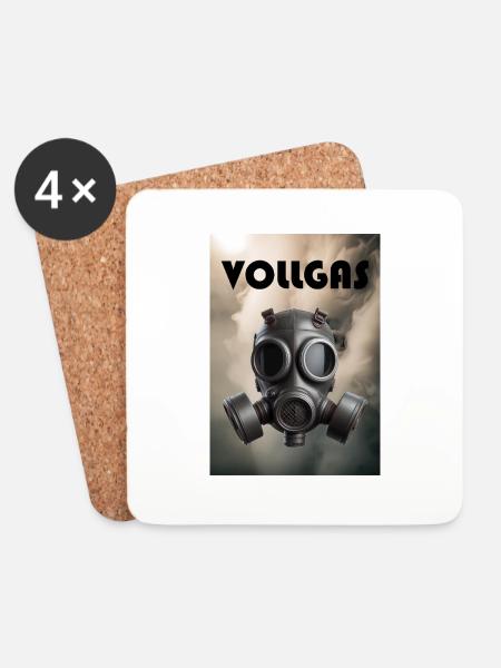 Vollgas - Untersetzer (4er-Set) - Weiß