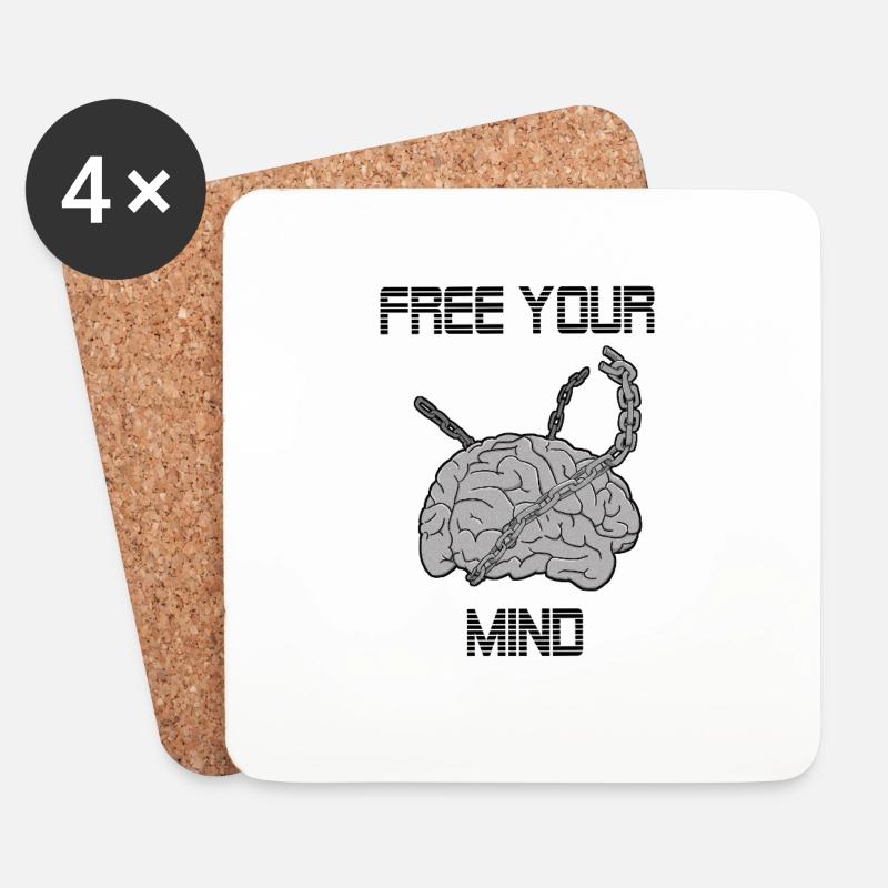 Free your mind - Untersetzer (4er-Set) - Weiß