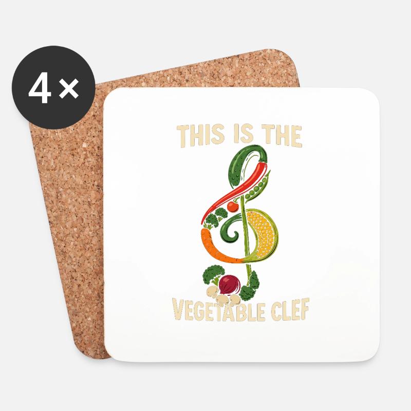 This is the vegetable Clef - Untersetzer (4er-Set) - Weiß