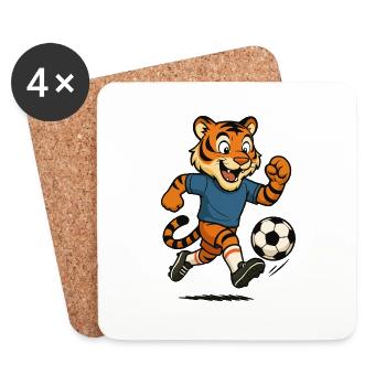 Tiger Comic Football - Dessous de verre (lot de 4) - blanc - Devant