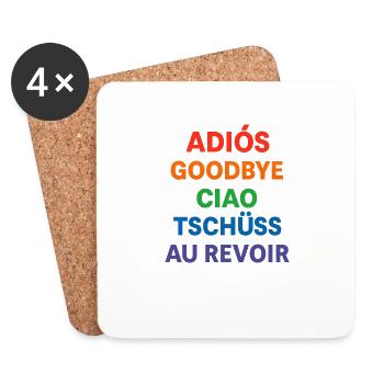 ADIOS GOODBYE CIAO TSCHUSS AU REVOIR - Coasters (set of 4) - white - Front