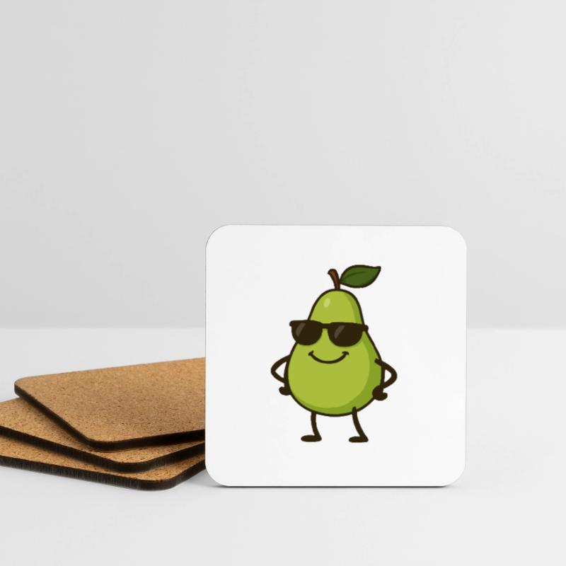 birne comic cool Untersetzer (4er-Set)