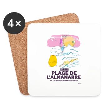 Kitesurfen und Wind Surf in Almanarre Hyères - Untersetzer (4er-Set) - Weiß - Vorne