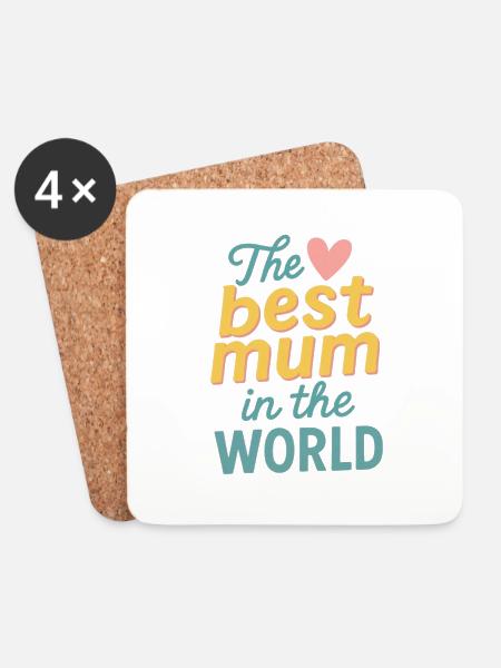 Die beste Mutter der Welt - Untersetzer (4er-Set) - Weiß