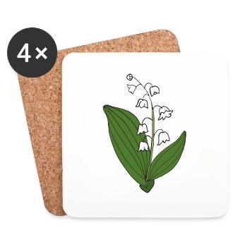 Lilies of the valley - Coasters (set of 4) - white - Front