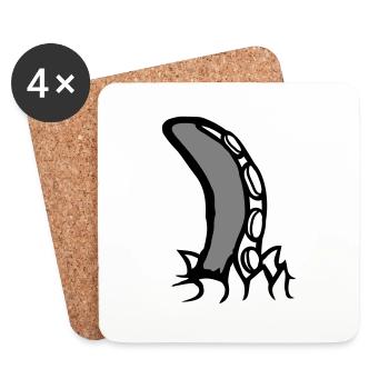 Tentakel Kraken Monster aufgerissens Shirt Alien - Untersetzer (4er-Set) - Weiß - Vorne