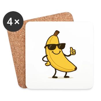 banane comic - Untersetzer (4er-Set) - Weiß - Vorne