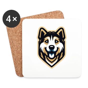 Husky, un ami fidèle - Dessous de verre (lot de 4) - blanc - Devant