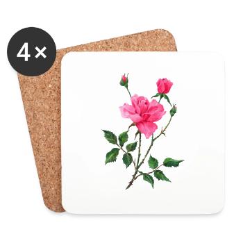 Flowers - Coasters (set of 4) - white - Front