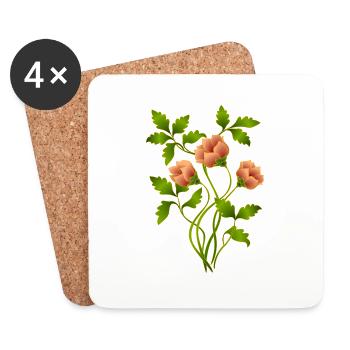 Flowers - Coasters (set of 4) - white - Front