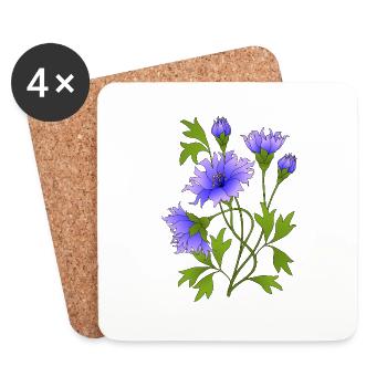Flowers - Coasters (set of 4) - white - Front
