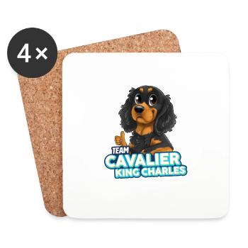 TEAM Cavalier King Charles - Black & Tan - Coasters (set of 4) - white - Front