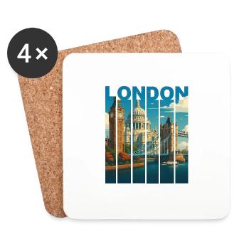 London Skyline Shirt - Coasters (set of 4) - white - Front