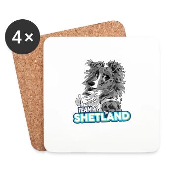TEAM Shetland - Bleu Merle - Dessous de verre (lot de 4) - blanc - Devant