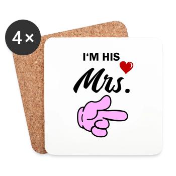 im his mrs - Untersetzer (4er-Set) - Weiß - Vorne