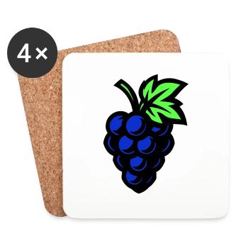 Trauben Symbol Weintrauben - Untersetzer (4er-Set) - Weiß - Vorne