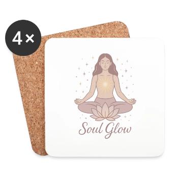 Soul Glow - quand votre monde intérieur brille. - Dessous de verre (lot de 4) - blanc - Devant