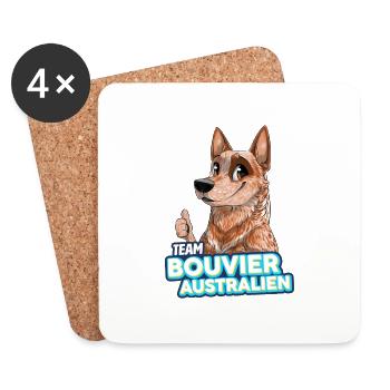 TEAM Australian Cattle Dog - Rot - Untersetzer (4er-Set) - Weiß - Vorne